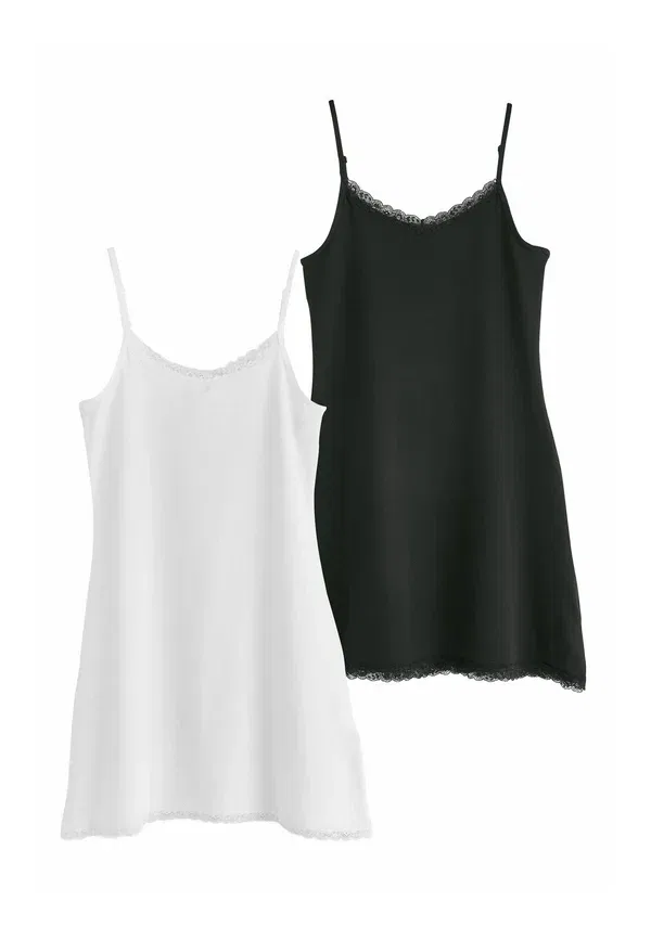 Комплект из 2 ночных рубашек с регулируемыми бретелями, 2 pack - nightie, Next, черный, белый