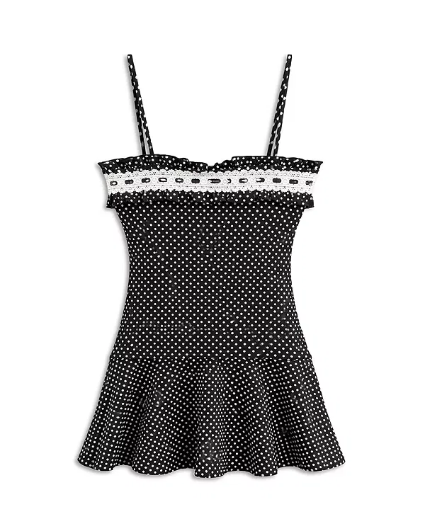 Детское платье для девочек с принтом Lori Polka Dot KatieJ NYC, Black/Wht — фото 2