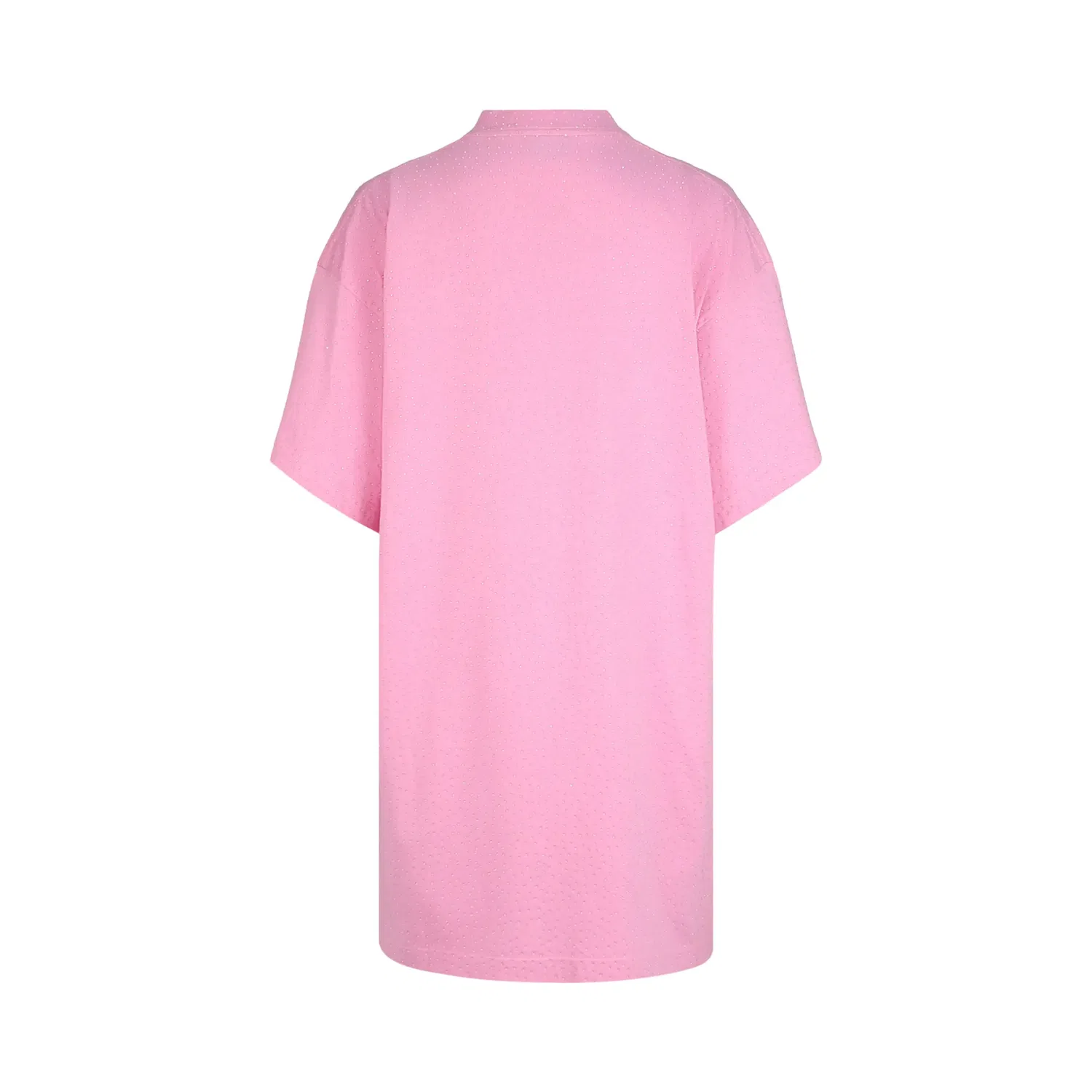 Винтажная футболка Balenciaga со стразами, оверсайз, розовый — фото 2