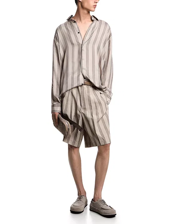 Мужская рубашка с полосками Emporio Armani, Beige Stripe