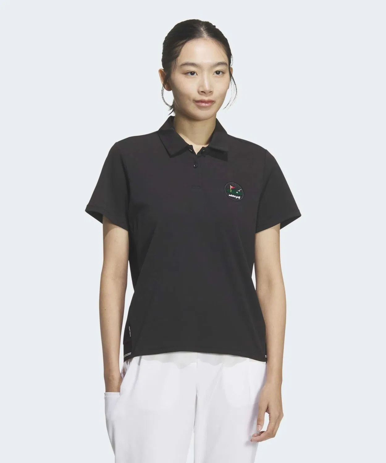 Женский поло с коротким рукавом, свободный крой Adidas, Black
