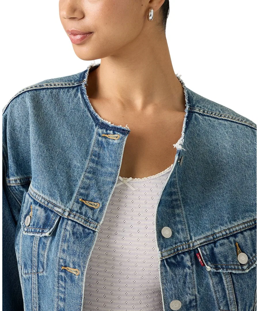 Женский укороченный джинсовый жакет без воротника Levi's, Craft Room — фото 3