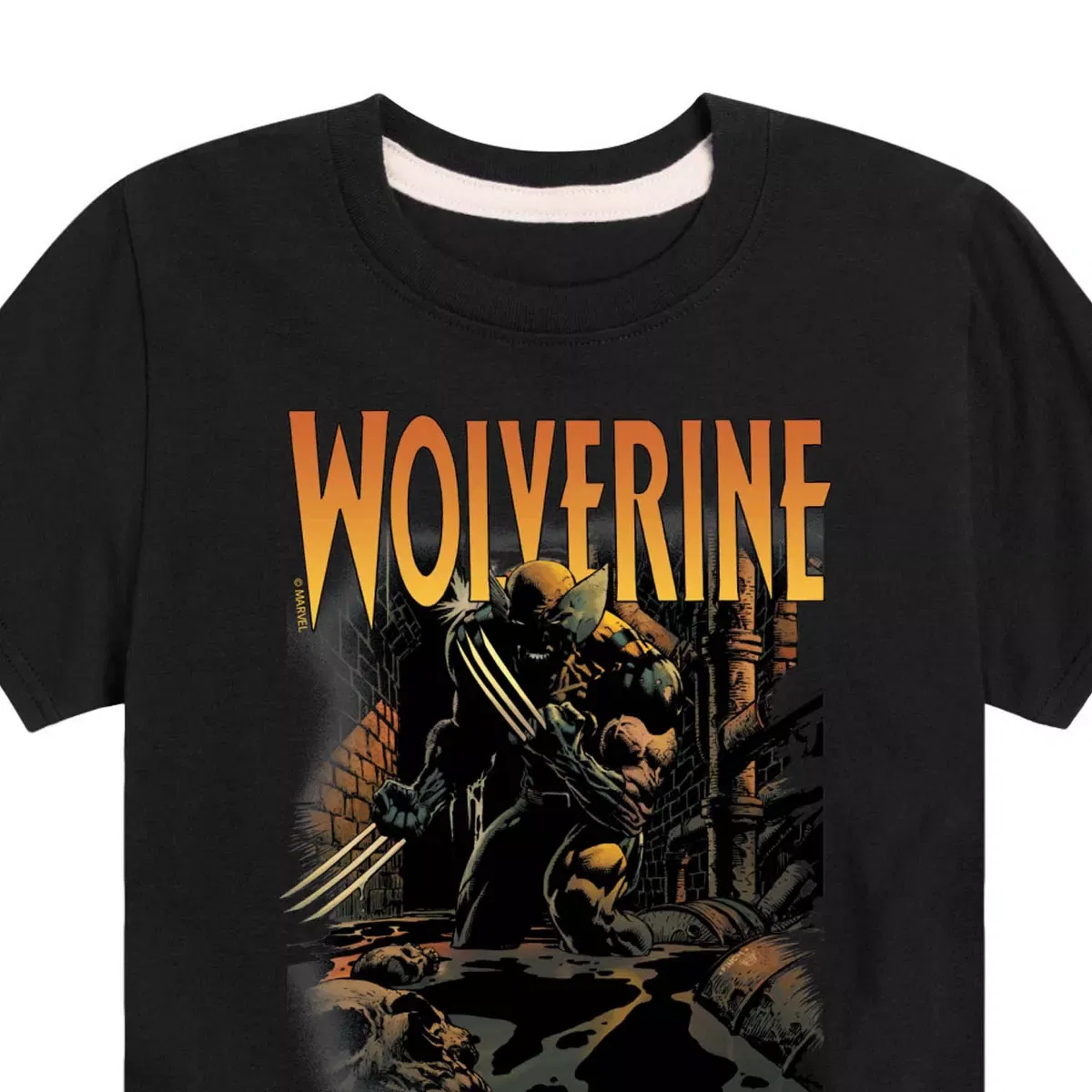 Детская футболка с принтом Marvel Wolverine Comic Book, Marvel, Black — фото 2
