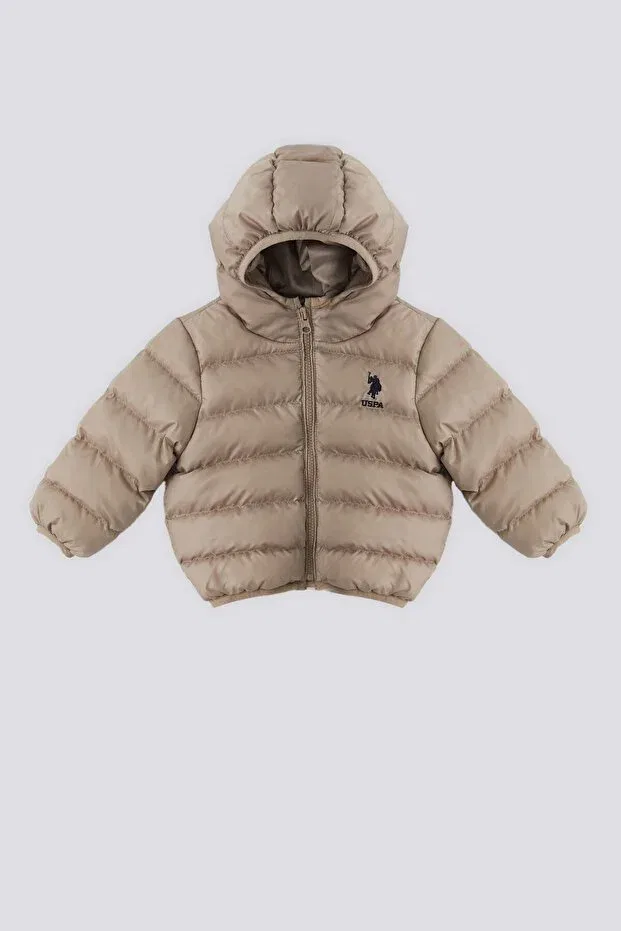 Детское пальто для девочек с капюшоном U.S. Polo Assn., Beige