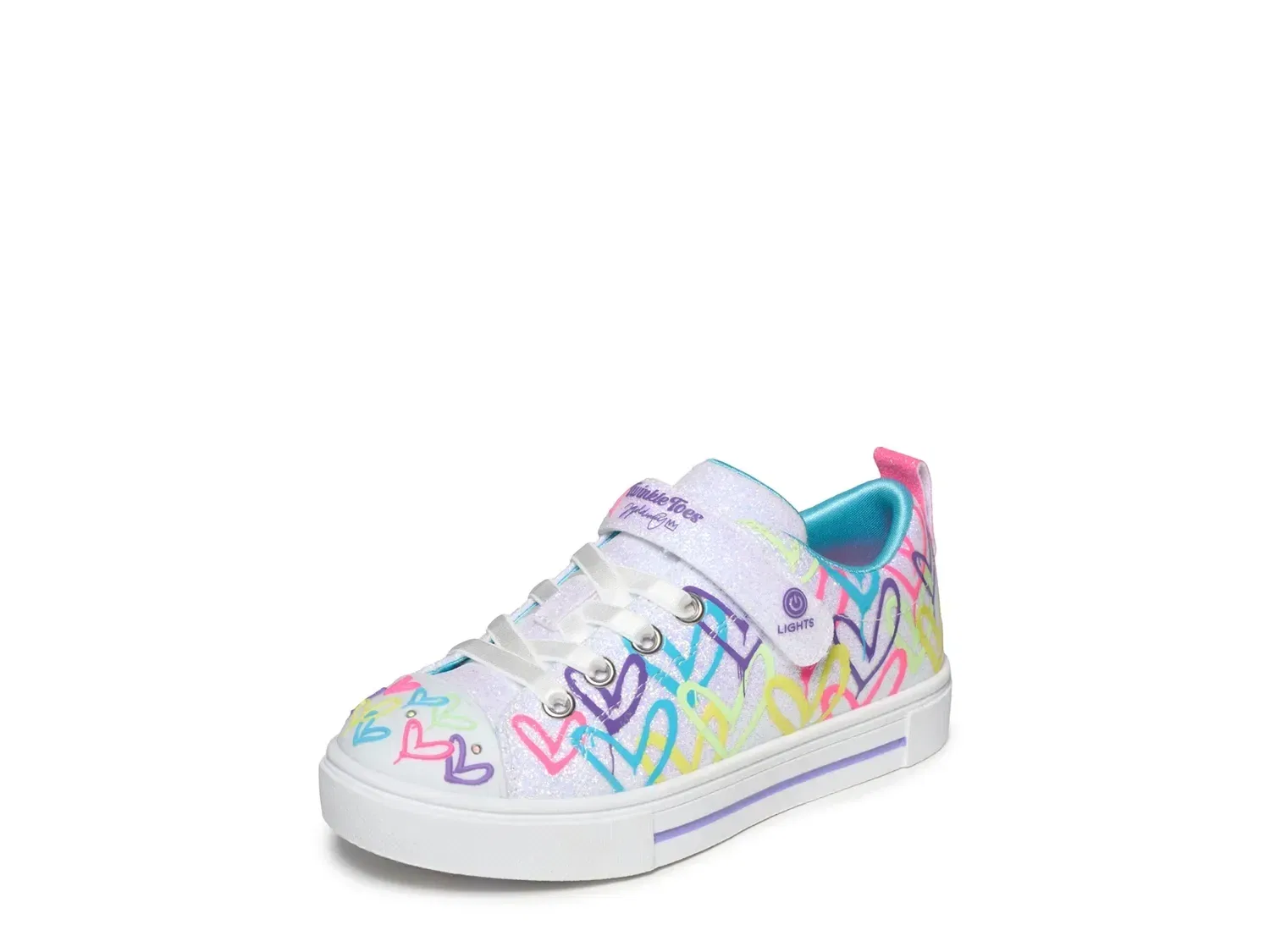 Кроссовки с подсветкой Twinkle Toes x JGoldcrown Twinkle Sparks Love Medley, Skechers, белый/мультиколор — фото 2