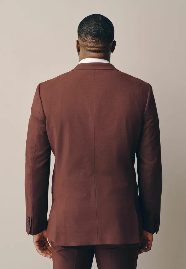 Пиджак с лацканным воротником Suit jacket Next, burgundy red, красный/бордовый — фото 2
