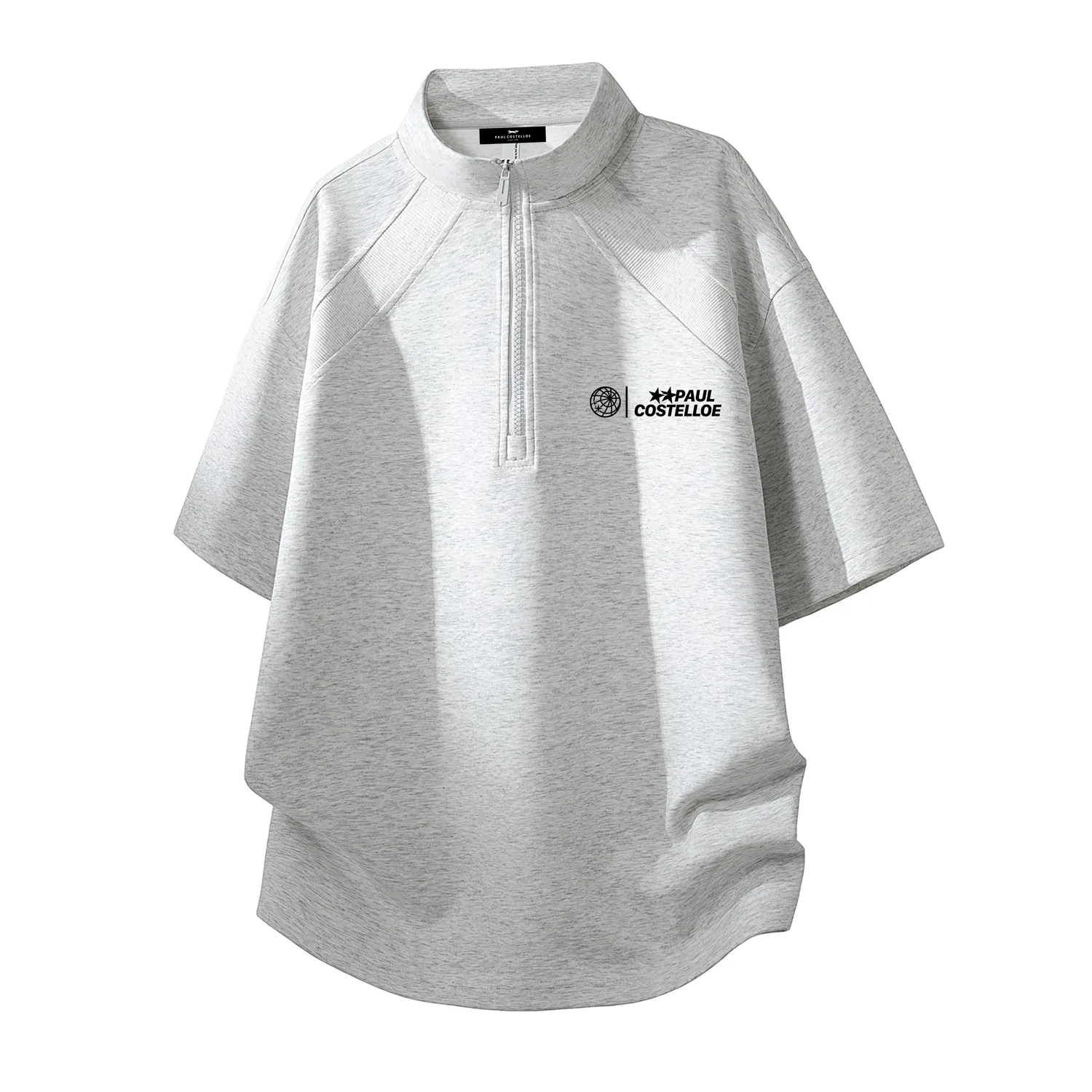 Детская футболка с воротником-стойкой White Heather Gray Paul Costelloe
