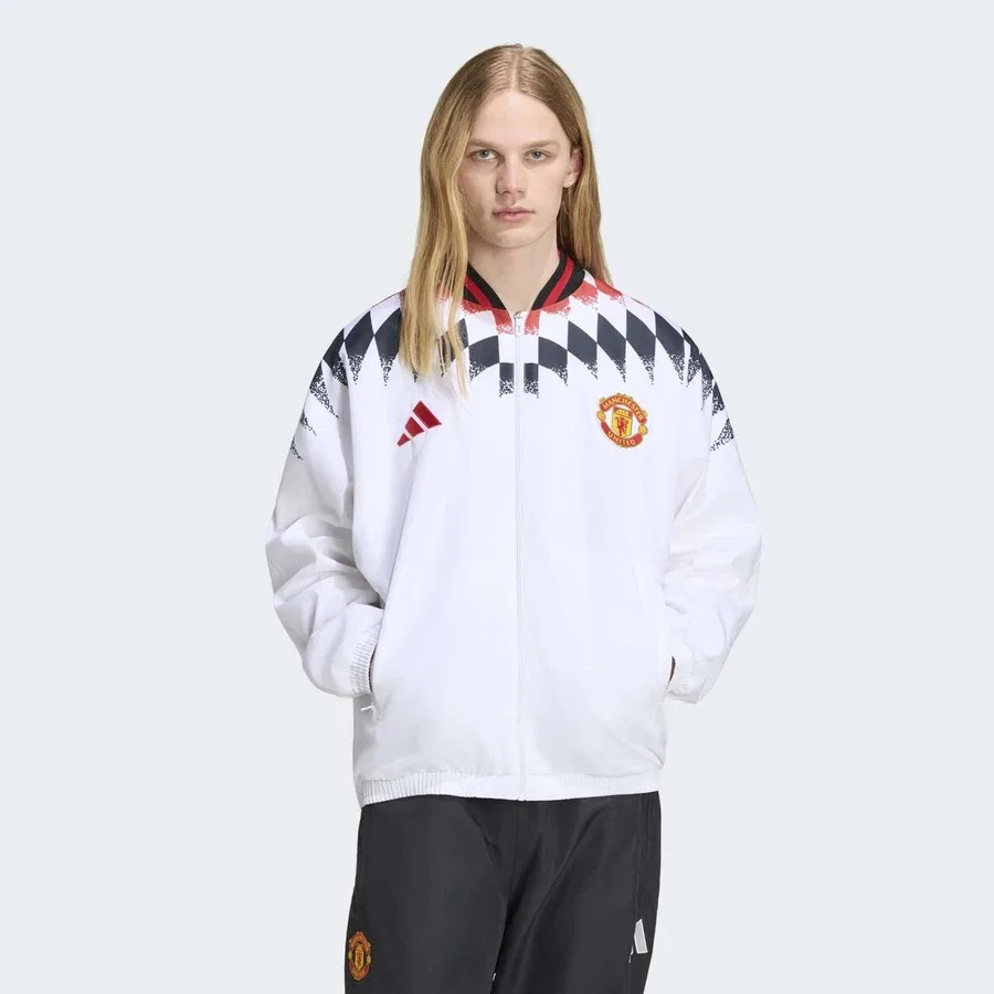 Мужская куртка с длинным рукавом Manchester United Stadium adidas, Белый
