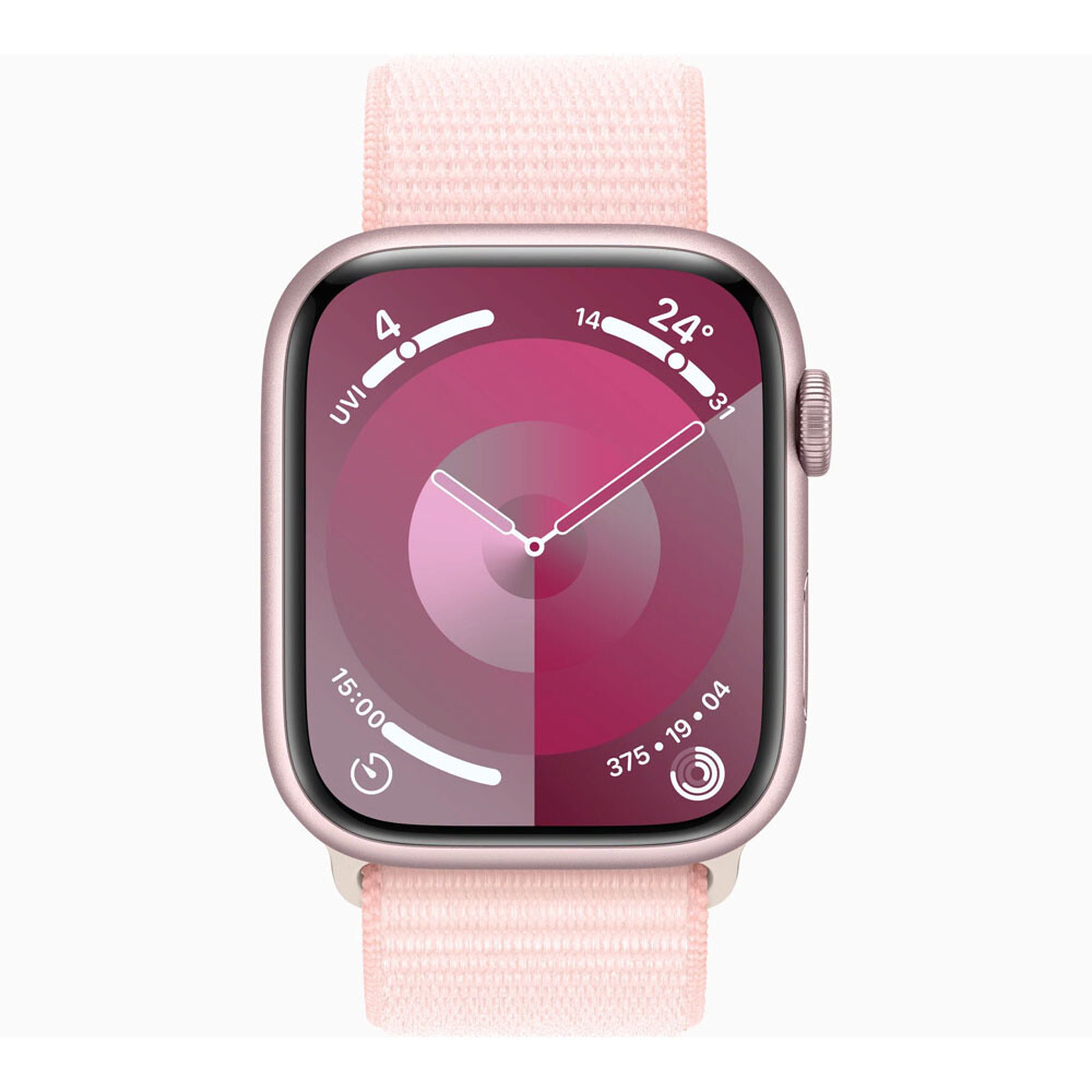 Умные часы Apple Watch Series 9 (GPS), 45мм, Pink Aluminum Case/Pink Sport Loop - Onesize — фото 2