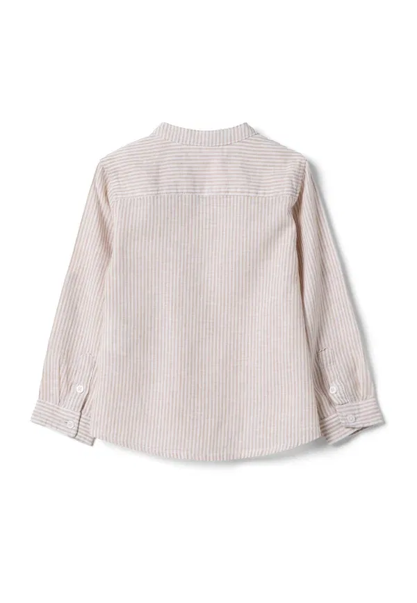 Рубашка полосатая Shirt Ovs, белый, бежевый — фото 2