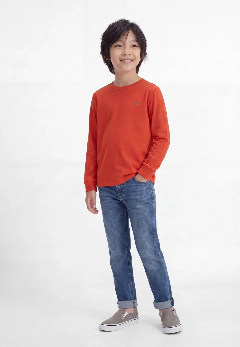 Футболка с длинными рукавами из хлопкового трикотажа, размер 2-6 лет Polo Ralph Lauren, Varsity Orange
