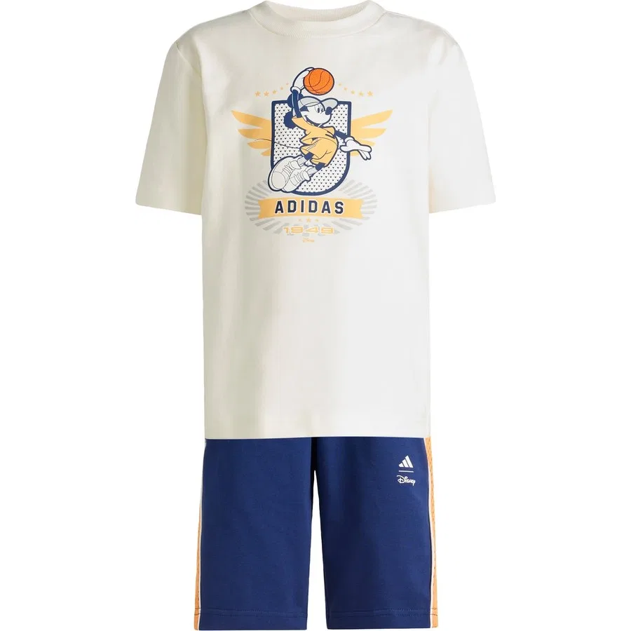 Комплект из футболки и шорт с принтом Mickey Mouse Sportswear JZ3559 adidas, Белый — фото 3