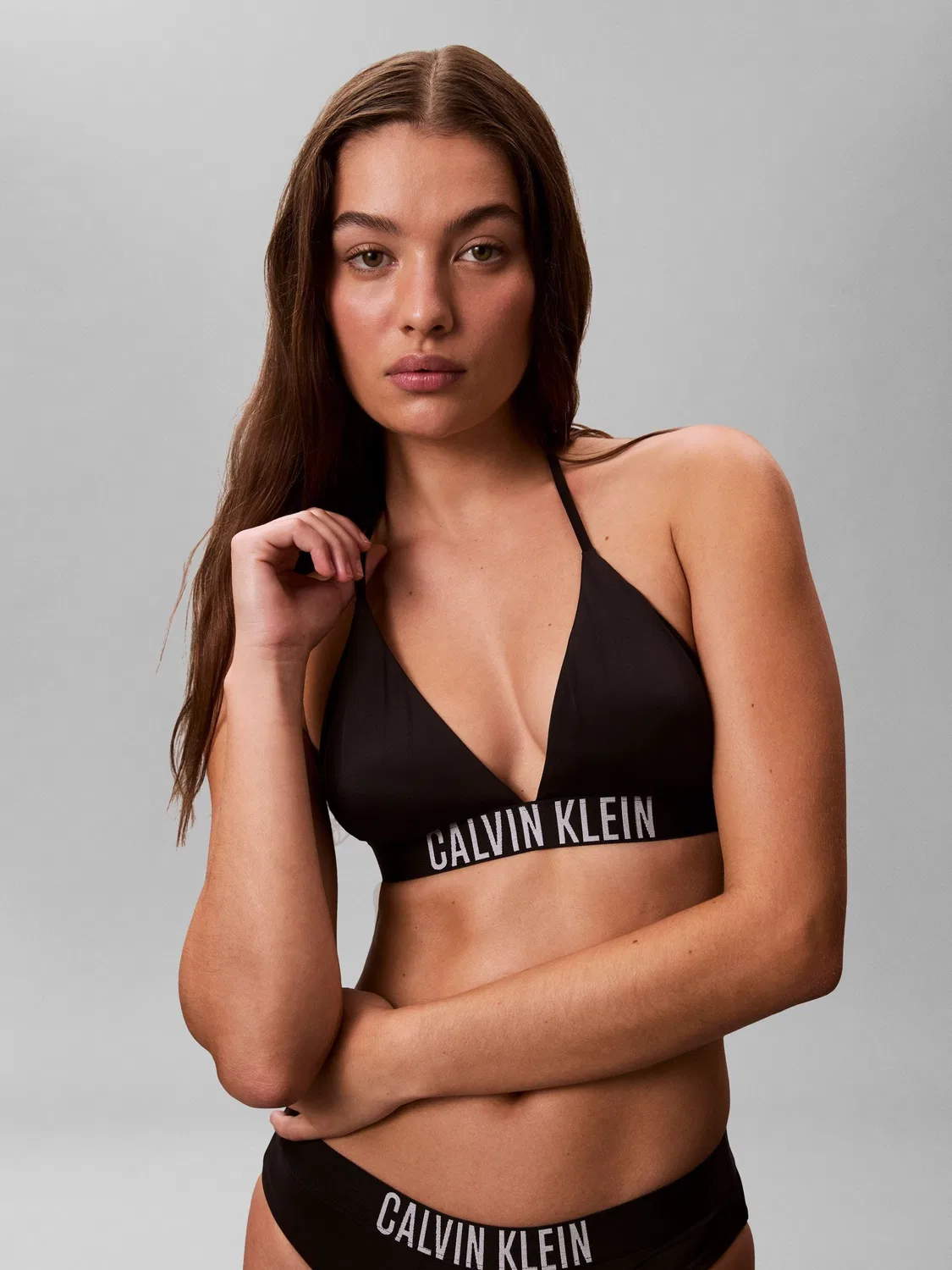 Топ-бикини с завязками на шее Calvin Klein, черный — фото 4