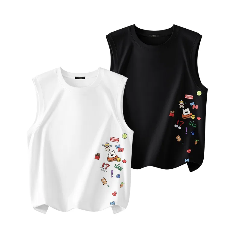 Детская майка без рукавов 2 Pack MINISO, White (Large Text)+Sand (Large Text) — фото 3