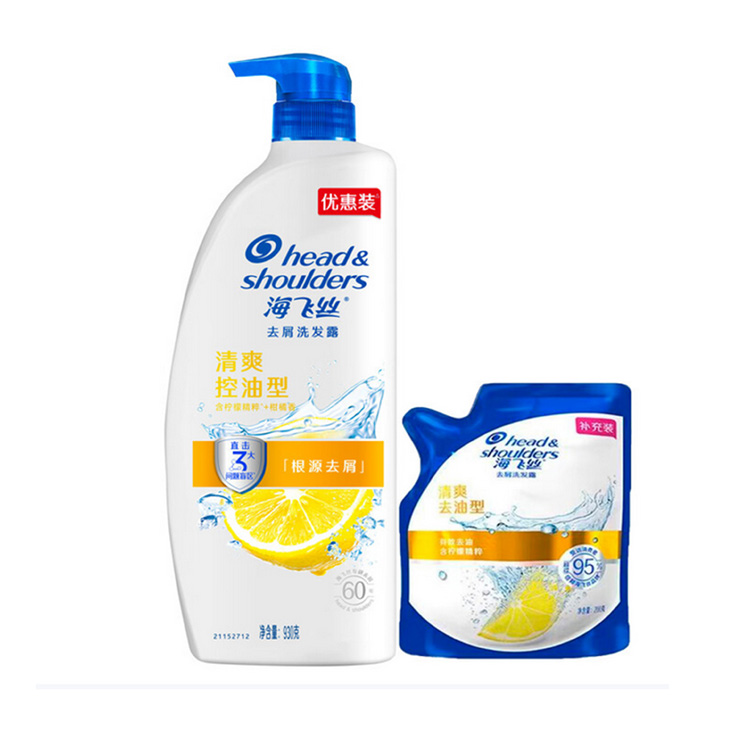 

Освежающий шампунь с лимоном глубокое очищение, объем и пышность аромат фрезии и цитрусов Head&shoulders, Two-Piece Set: Refreshed and Oil Control Shampoo 930g+Refreshing Oil Control Refill 200g