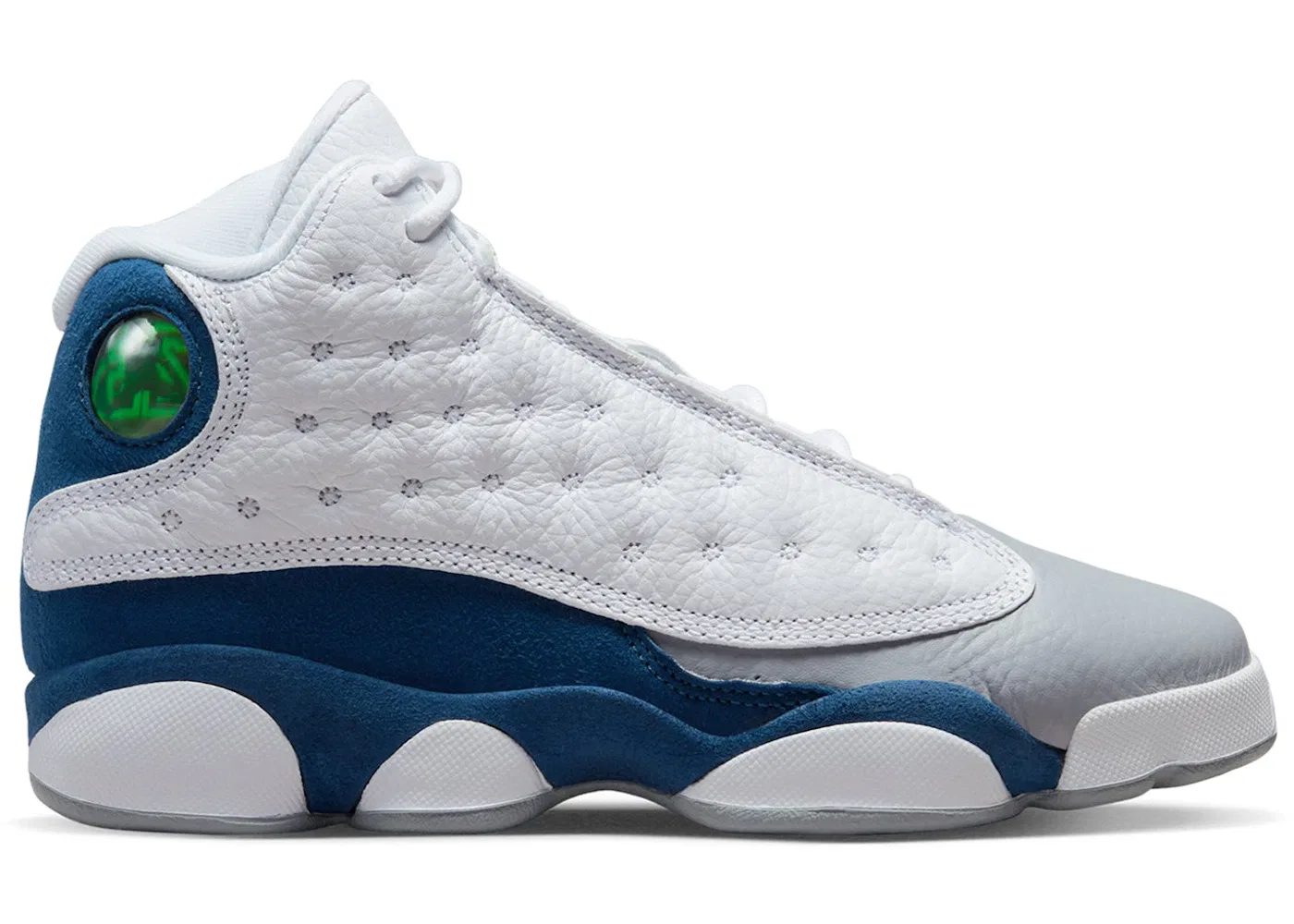Детские кроссовки для мальчиков с замшевыми вставками Jordan 13 Retro Jordan, White/French Blue/Light Steel Grey/Fire Red
