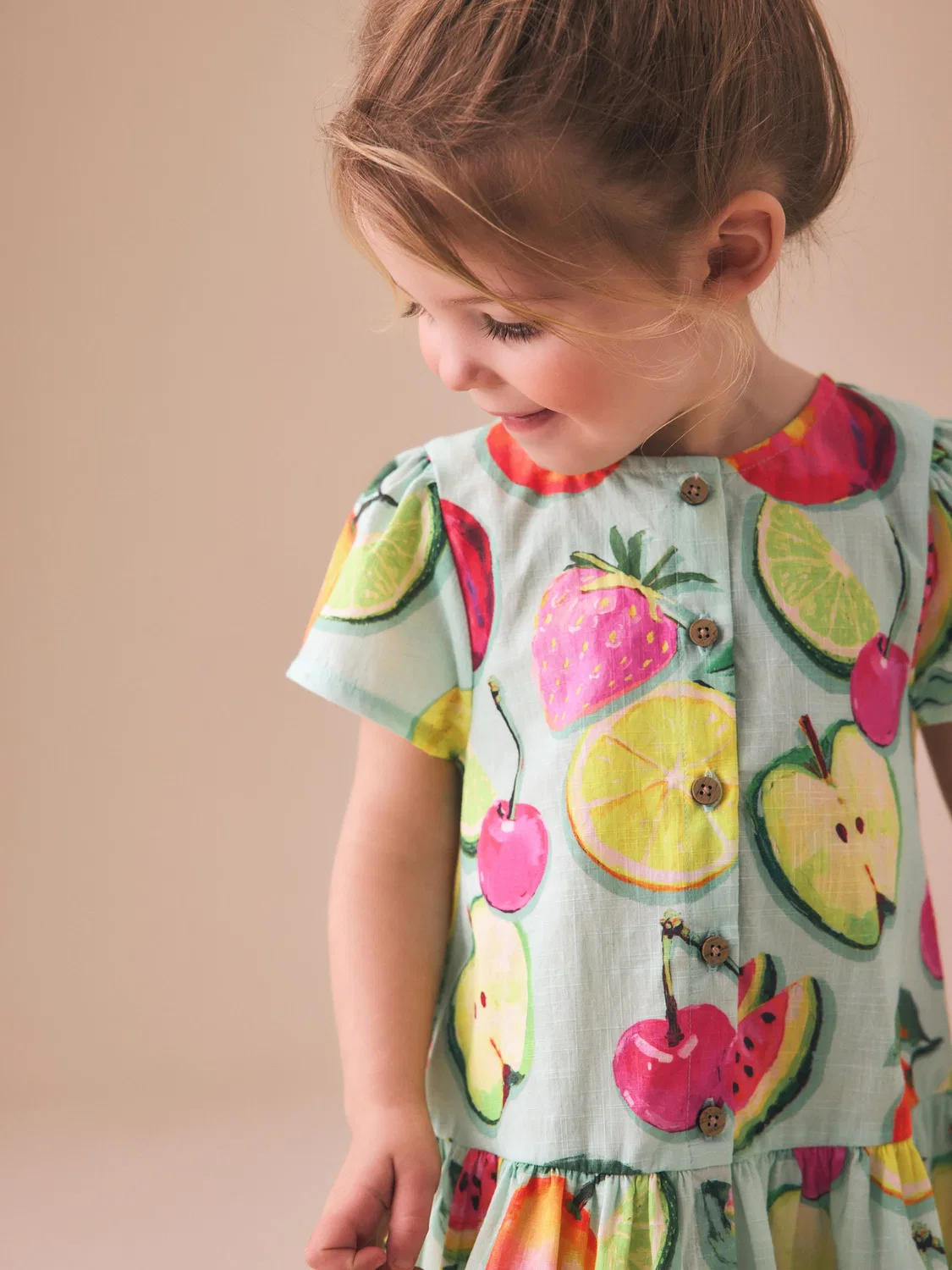 Платье с фруктовым принтом, Fruit Print Short Sleeve Cotton Dress Next, Fruit Print — фото 3