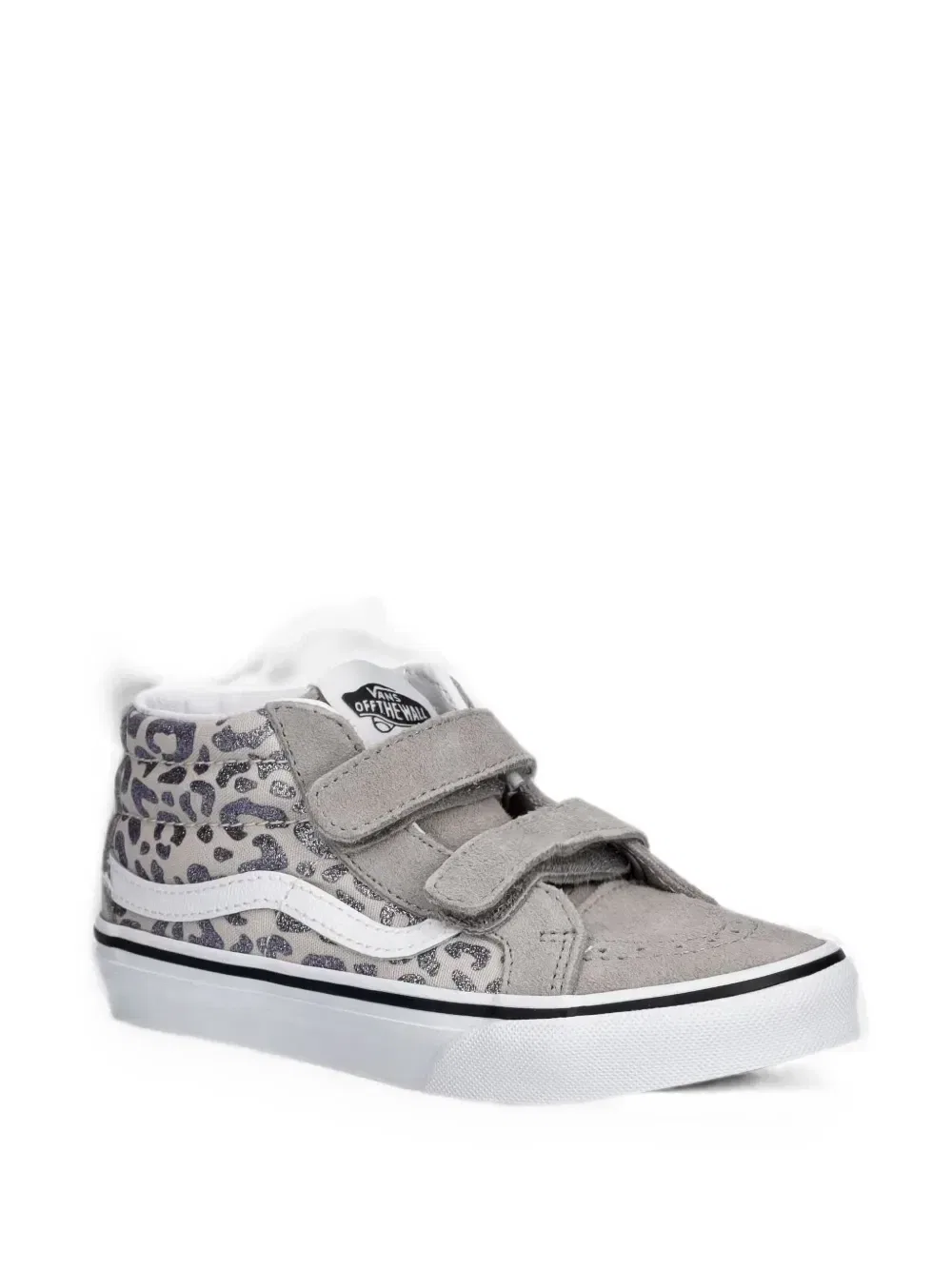 Кеды SK8-Mid на липучке с леопардовым принтом Vans Kids, серый