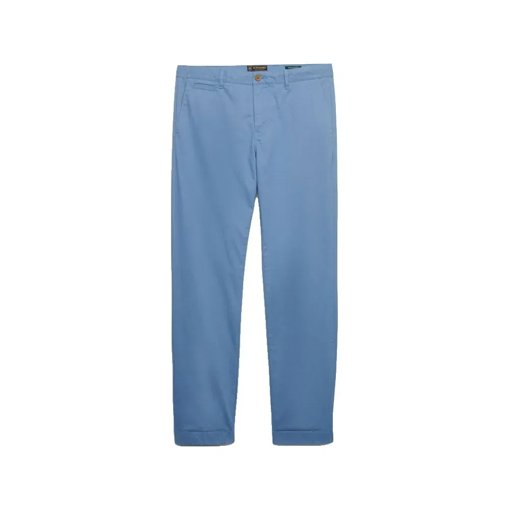 Мужские хлопковые брюки чинос Superdry Premium Regular Fit, Blue — фото 3