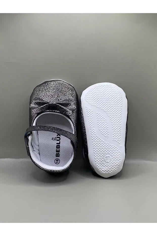 Детские балетки для девочек с блестками Bebluxbaby, Smoke Grey — фото 4