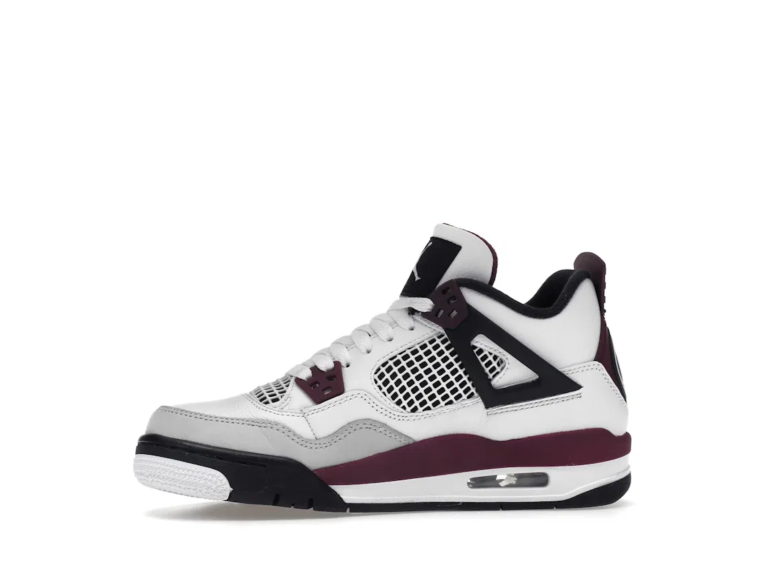 Детские кроссовки Lifestyle с принтом Jordan 4 Retro PSG Paris Saint-Germain Jordan, White/Bordeaux-Neutral Grey-Black — фото 3