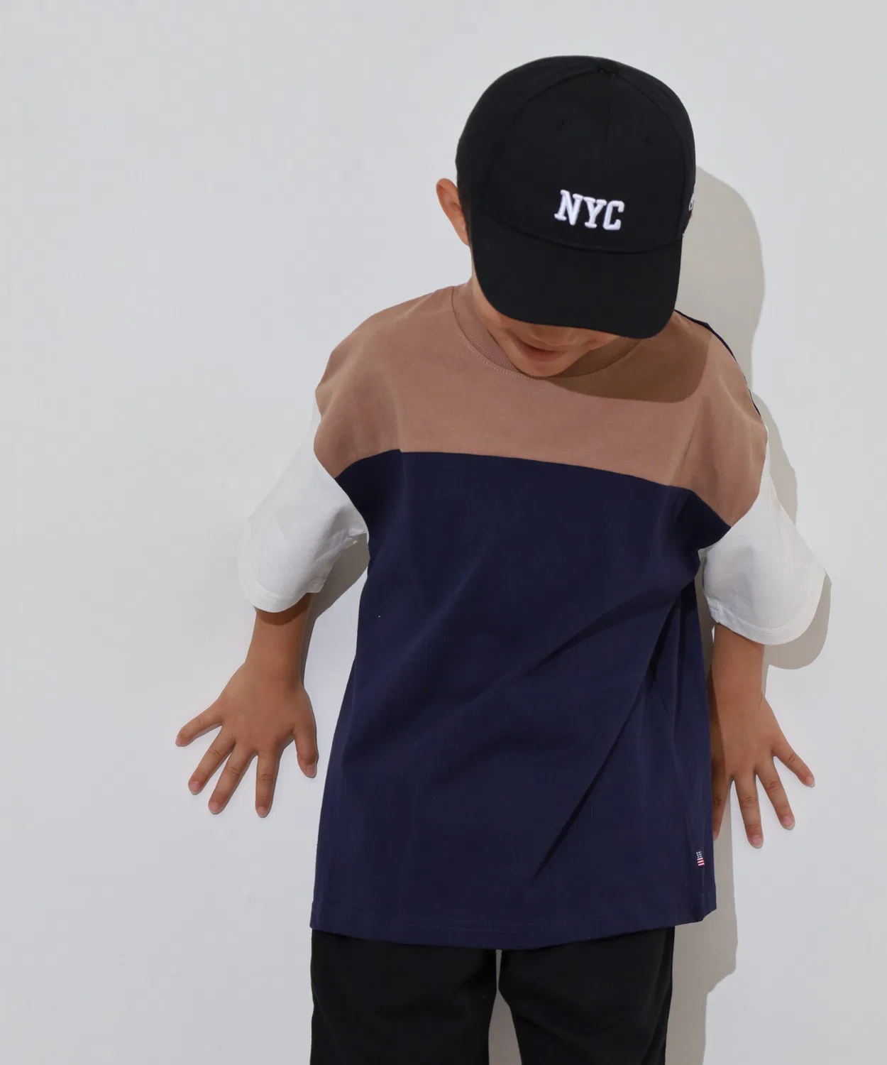 Детская футболка с контрастными рукавами BIG T恤 KIDS FUNALIVE, Grey — фото 3