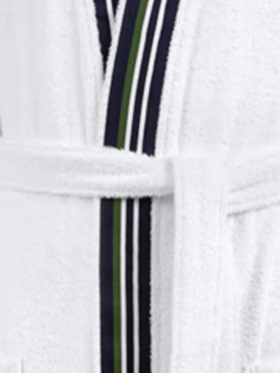 Длинный банный халат LACOSTE LCLUB, однотонный, белый — фото 3
