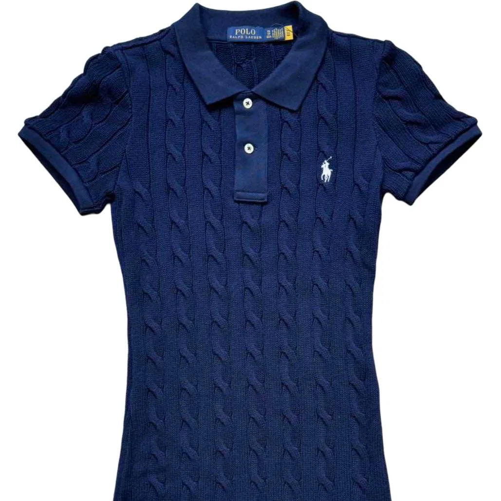 Платье с коротким рукавом, поло-воротник, миди, Polo Ralph Lauren, Blue — фото 4