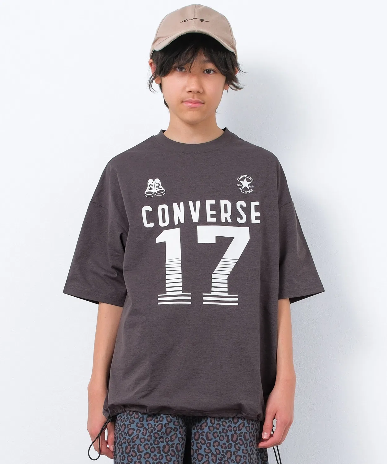 Детская футболка с контактной прохладой и быстросохнущим материалом CONVERSE, Charcoal Grey