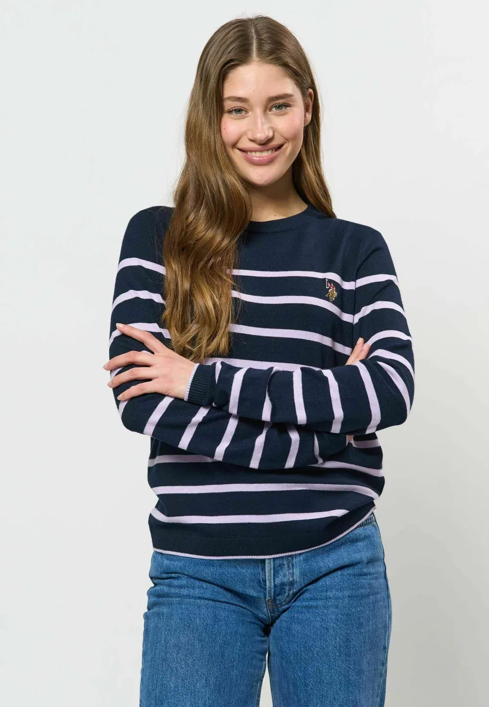 Джемпер Uwlilwan с круглым вырезом U.S. Polo Assn., Dark Sapphire