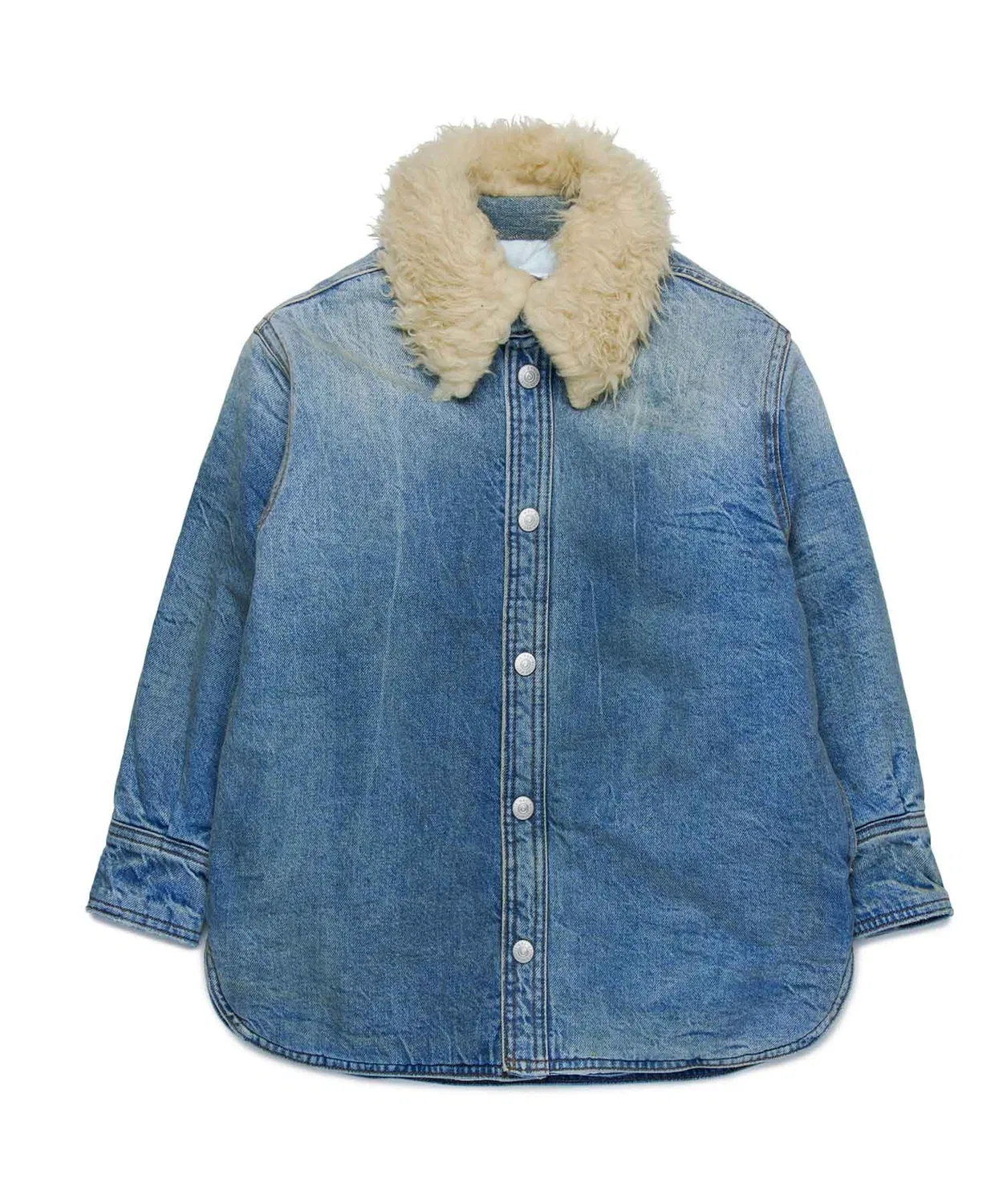 Детский джинсовый жакет с принтом MM6 Maison Margiela, Indigo Blue — фото 3