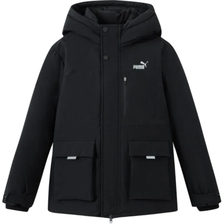 Детский пуховик с капюшоном Black 90001 PUMA