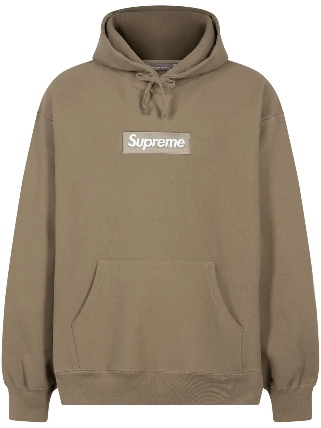 Худи с лого Box из хлопка Supreme, песочно-бежевый