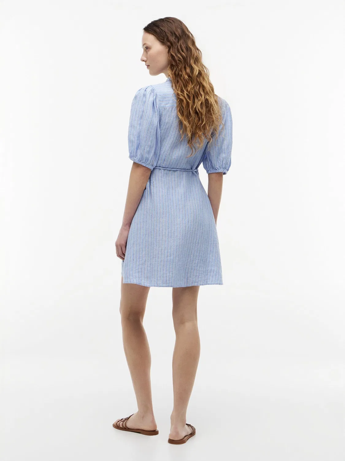 Платье-запах мини Pure Linen Relaxed Fit Tommy Hilfiger, синий — фото 2