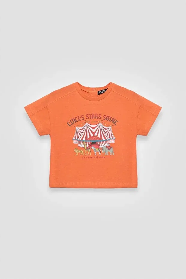 Детская футболка для мальчиков с графическим принтом Gb Baby, Orange