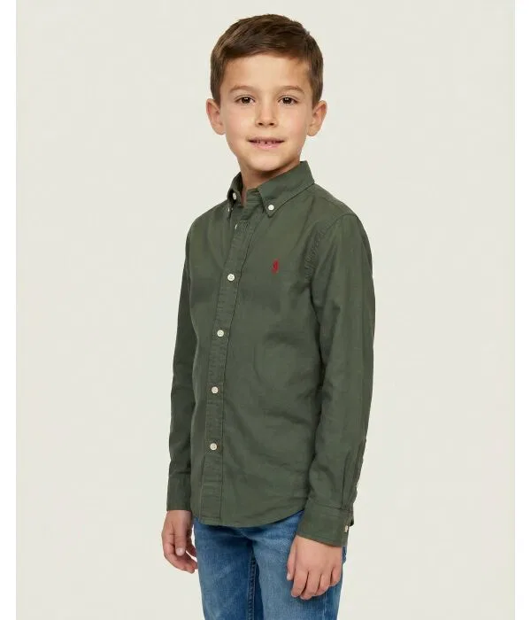 Детская рубашка с длинным рукавом Polo Ralph Lauren, Verde Oliva