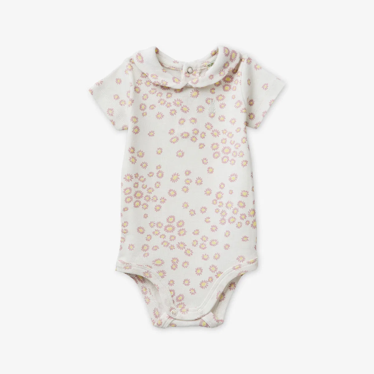 Хлопковый комбинезон с цветочным принтом Benetton, белый