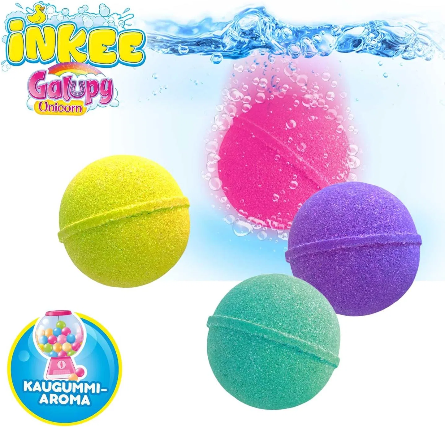 Бомбочки для ванны INKEE Galupy Unicorn, 4 шт. по 50 г, Bubble Gum — фото 4