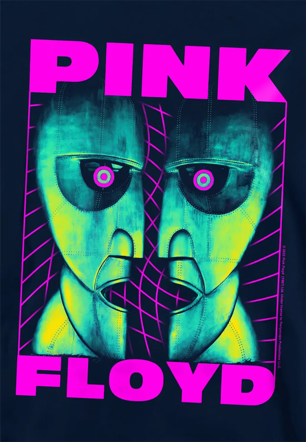 Детский худи с принтом Neon Division Bell Pink Floyd, Navy — фото 2