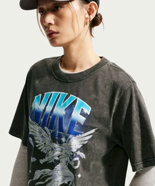 Женская футболка с коротким рукавом Retro Flare NIKE, серый — фото 2