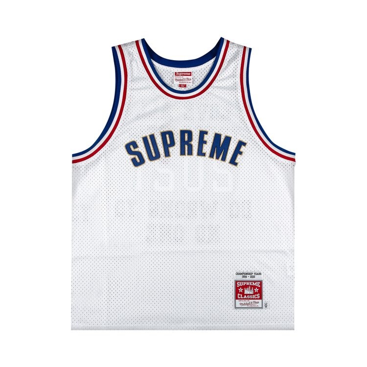 

Футболка Supreme x Mitchell And Ness Basketball Jersey 'White', белый