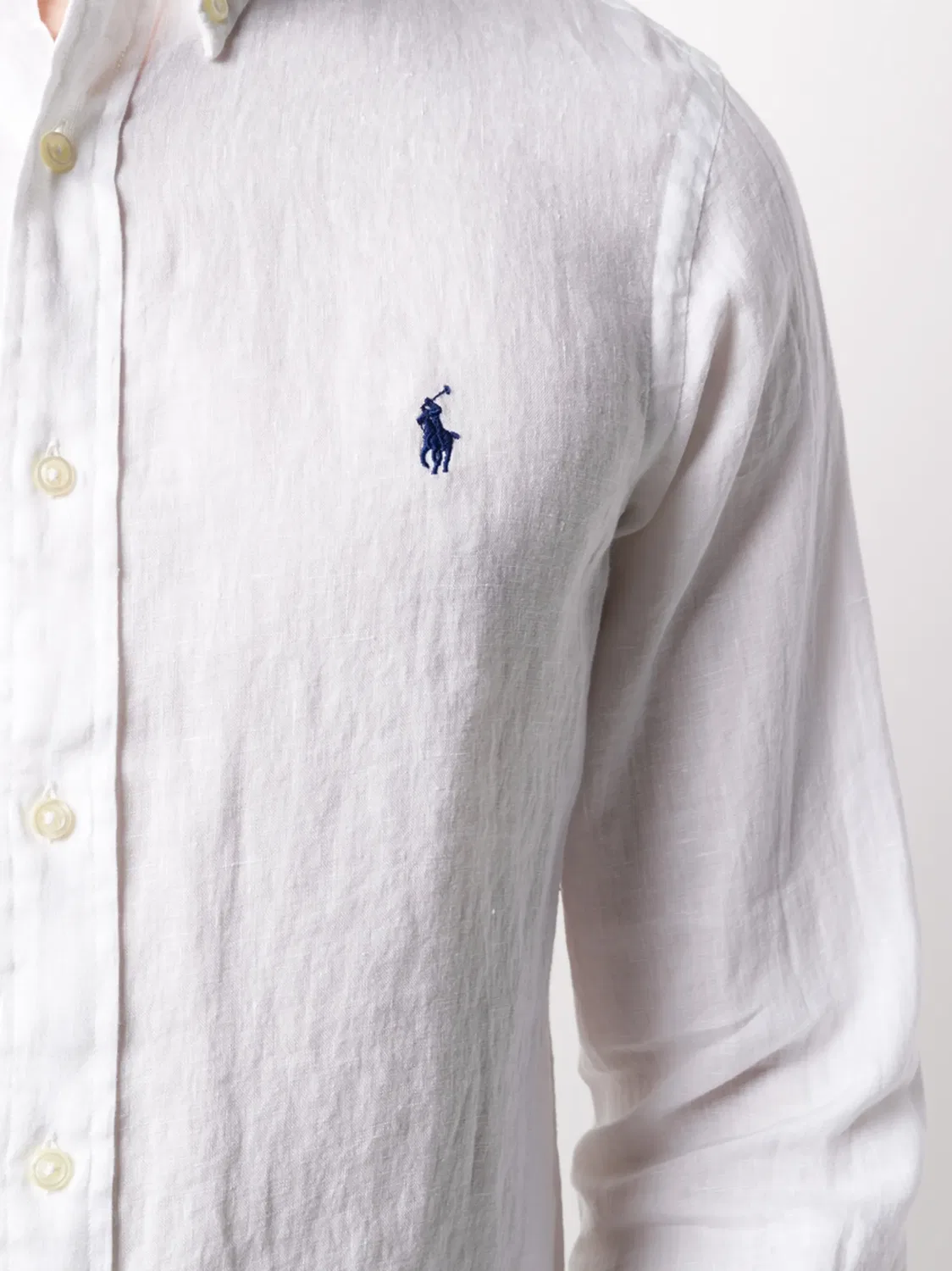 Polo Ralph Lauren Рубашка из льна белая — фото 4