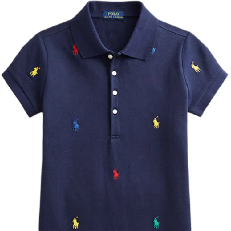 Платье поло умеренной растяжимости Polo Ralph Lauren, Marine Blue — фото 4