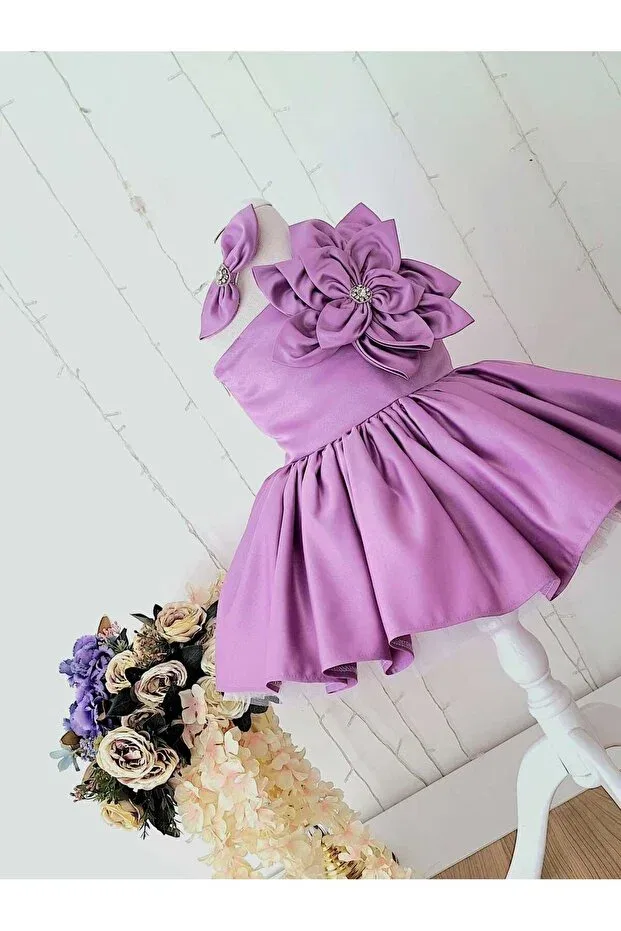 Детское платье для девочек с одним плечом Luneria Dress, Purple — фото 2