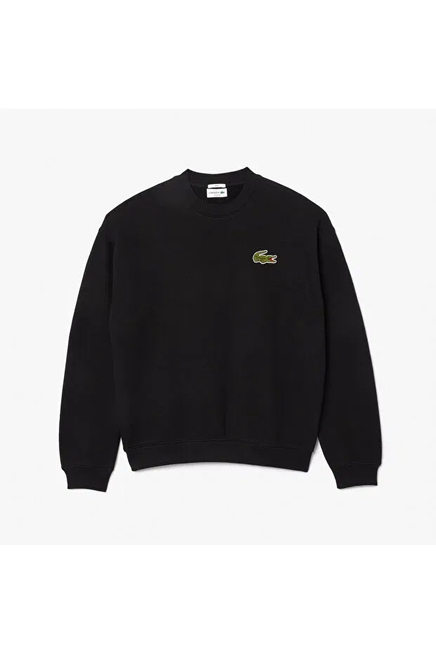 Женские свободный свитшот с длинным рукавом Lacoste, 031-Black — фото 4