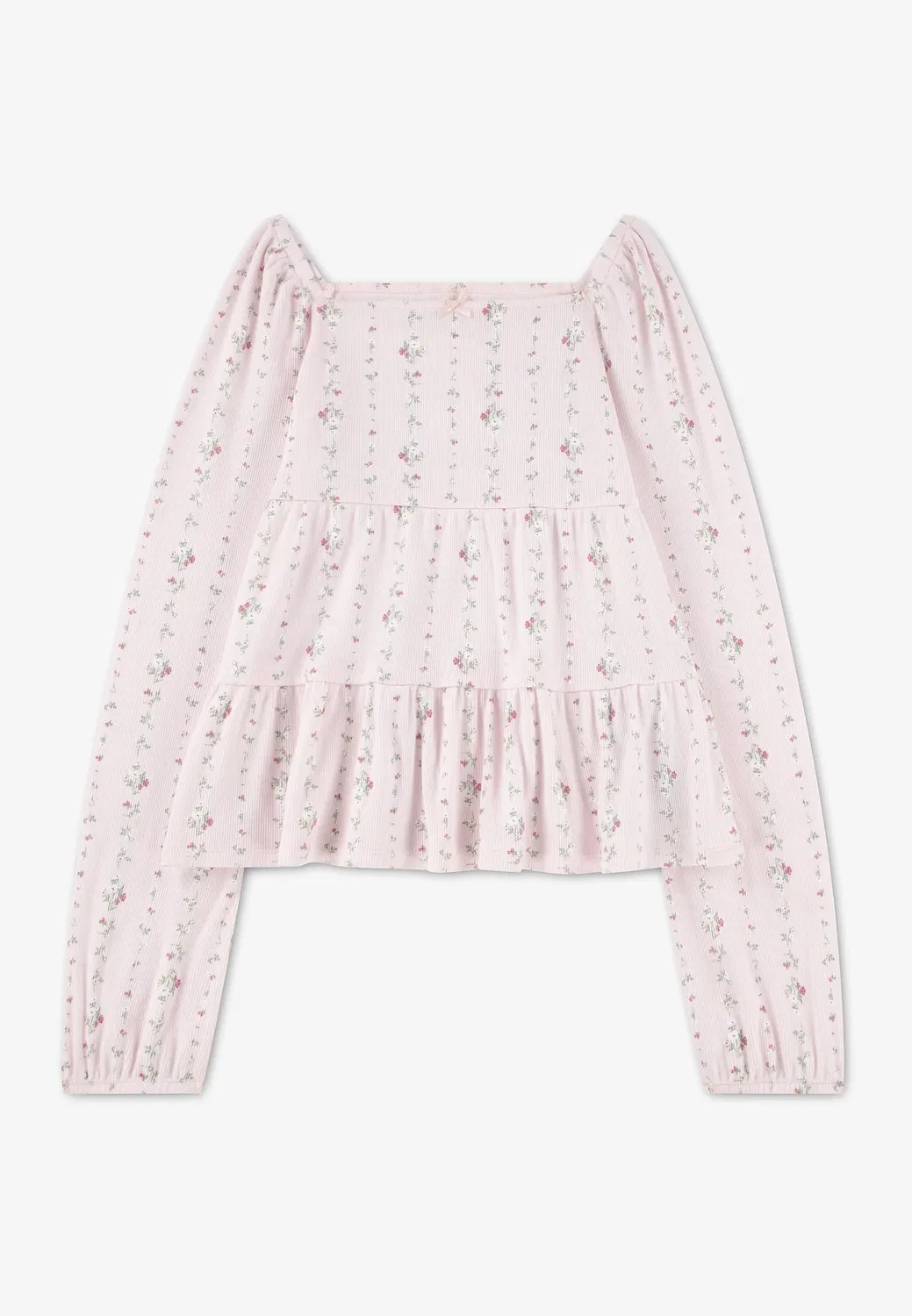 Многослойный топ-бэбидолл с длинными рукавами Abercrombie & Fitch, Ditsy Pink