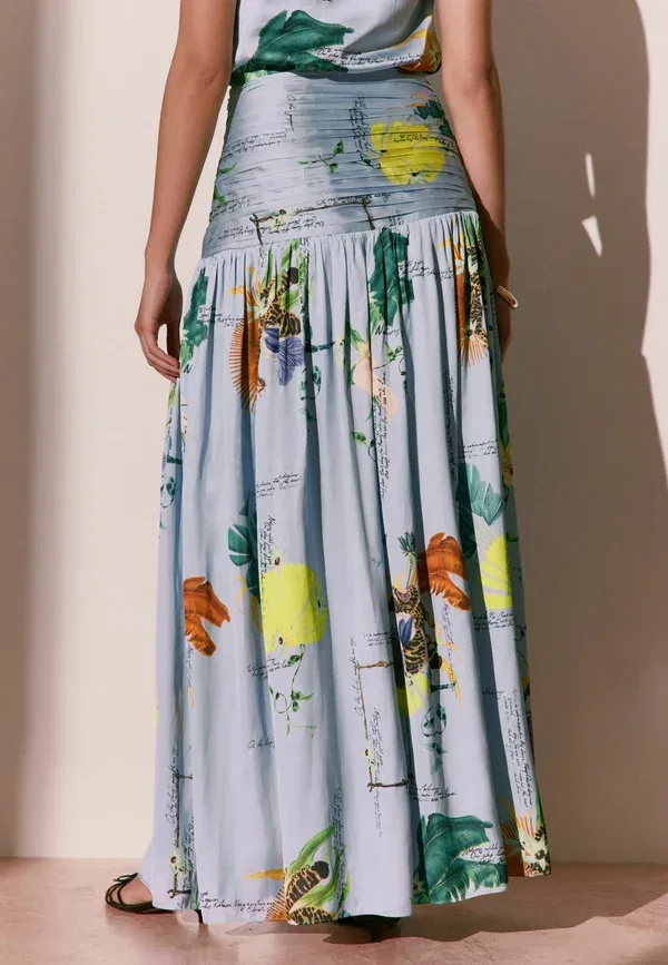 Юбка макси с принтом Maxi skirt Next, синий — фото 3