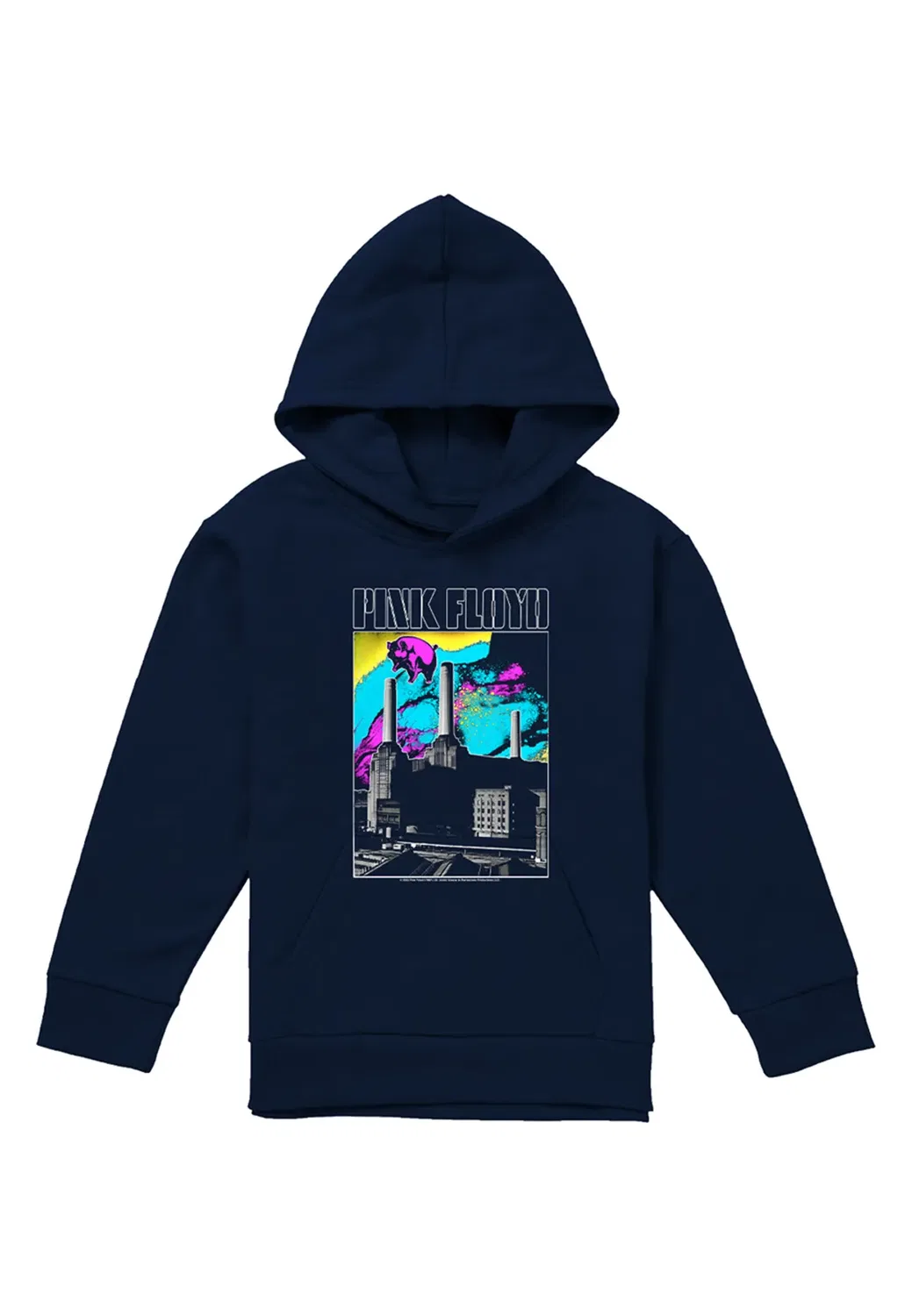 Детский худи с принтом Animals Sky Pink Floyd, Navy