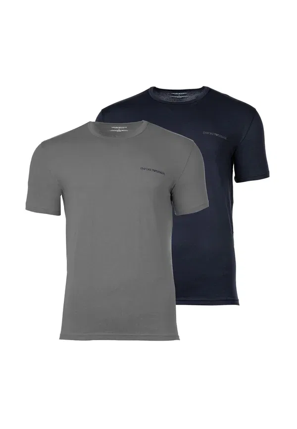 Комплект из двух маек с круглым вырезом и логотипом Core Emporio Armani, серый