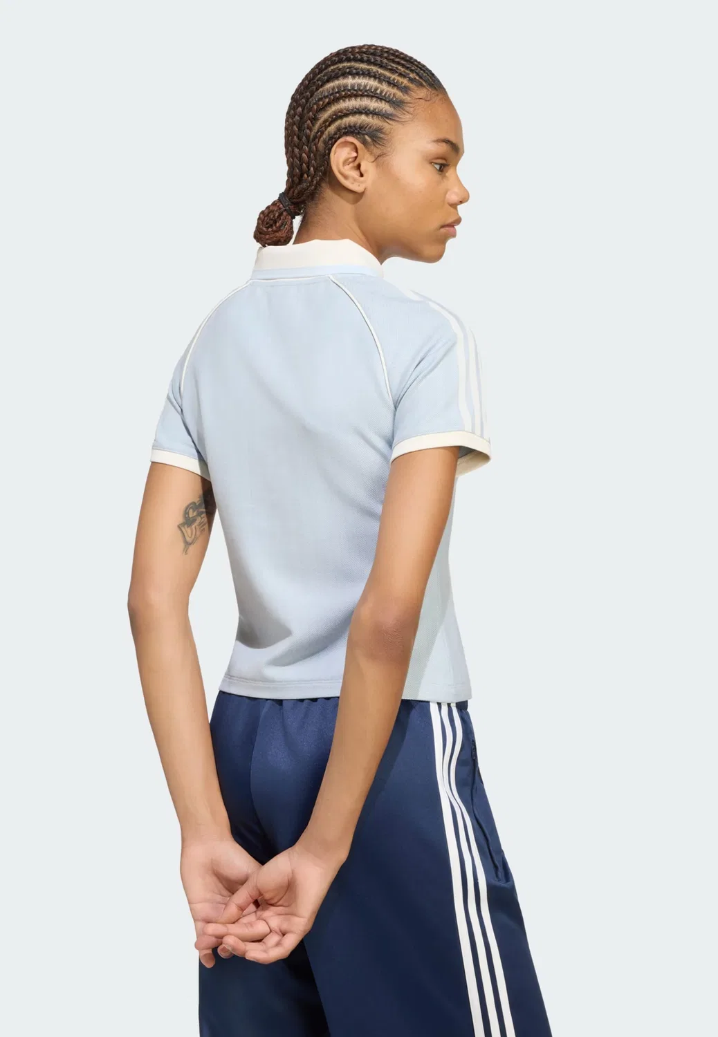 Футболка Adidas Originals пастельно-голубого цвета — фото 3